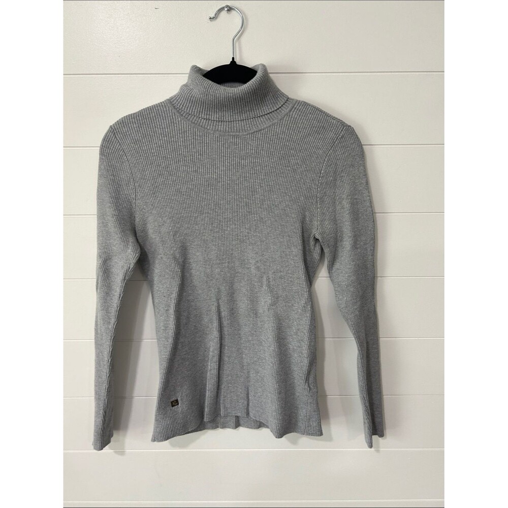 Ralph Lauren Heather Gray Ribbed Turtleneck Sweater